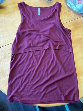 Latched Mama Ribbed Nursing Tank Top - Maroon